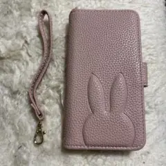 ウサギ型エンボス加工手帳型iPhoneケース　iPhone14