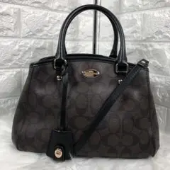 ✨極美品✨ シグネチャー COACH レザー x PVC 2way ハンドバッグ