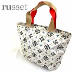 ラシット♡russet♡プリントトートバッグ ハンドバッグ ジップ 仕切り