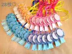 ハンドメイド♡折り紙メダル♡紐付き ロゼット型♡28枚♡パステルカラー♡運動会