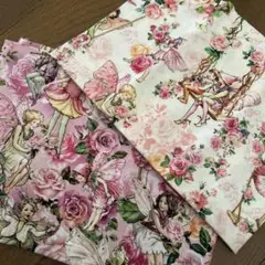 妖精とバラの綿生地2枚セット