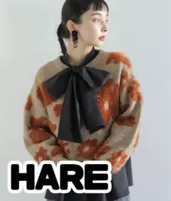HARE　メランジシャギーニットプルオーバー　ショート