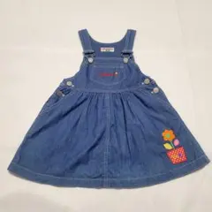 ミキハウス　ワンピース　100cm　青
