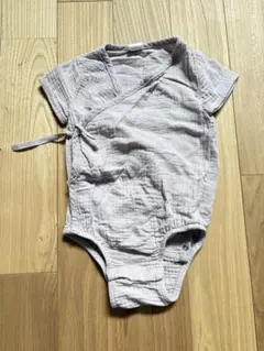 H&M オーガニックコットン ラップロンパース 12M