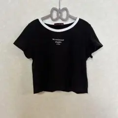 ラブトキシック ブラック リブクロップドTシャツ 150cm