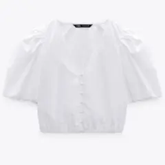 ZARA パフスリーブブラウス