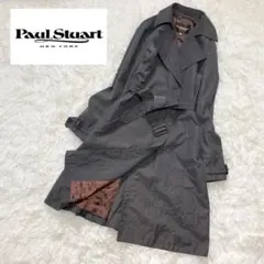 ポールスチュアート ステンカラーコート ベルト付き 比翼仕立て