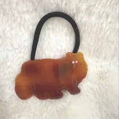 猫型アクリルヘアゴム ブラウン