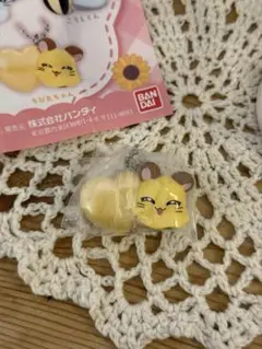 ちび丸ちゃん　ハム太郎スイングマスコット　ガチャガチャ　ストラップ イエロー