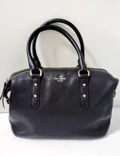 美品、kate spade 黒 レザーハンドバッグ