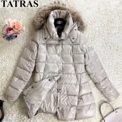 【極美品】タトラス ダウンコート ロング丈 ラクーンファー 03 L ベージュ系