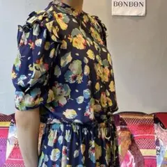 @ ポロ ラルフローレン POLO RALPHLAUREN　花柄 ワンピース　青