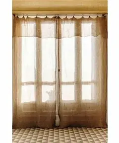 Beatrice LAVAL リネンカーテン・ハルマッタン・イエロー45 新品 Beatrice LAVAL リネンカーテン・ハルマッタン・イエロー45 新品