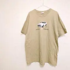 車プリント Tシャツ ベージュ サイズF