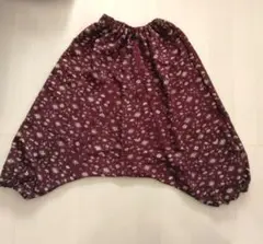 ◆夏休みセール◆着物リメイクサルエルパンツ　モンペパンツ　 バーガンディ 柄物