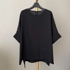 極美品 la.f... 身幅ゆったり 薄手 ブラウス 黒 ブラック ラエフ