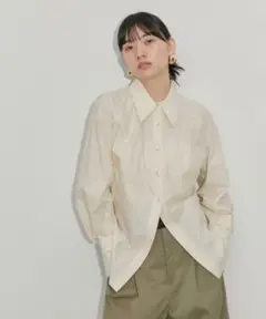 アダムエロペシルク混ポプリンクビレシャツ