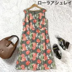 LAURA ASHLEY ノースリーブロングワンピース 花柄 総柄
