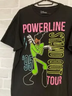 Disney POWERLINE Tシャツ 黒 Lサイズ