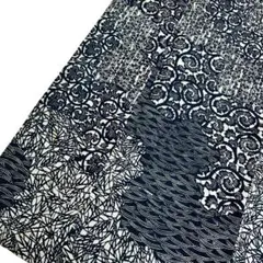 浴衣 夏着物 綿紅梅 藍染 型染め 両面染 夏物 着物 木綿 T-8736