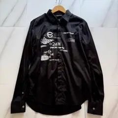 超希少!! XL EMPORIO ARMANI 長袖 シャツ 黒タグ ロゴ