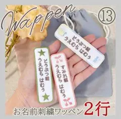 ⑬【3枚セット】2行タイプお名前刺繡ワッペン　入学　入園　お名前ワッペン
