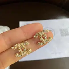 A106 ヴィンテージシャネルCHANELボタン ココマーク ピアス