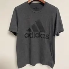 adidas アディダス グレー ロゴ Tシャツ M
