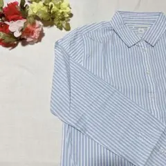 ポプリンシャツ クラシックフィット 長袖 レディース フレンチブルー ホワイト