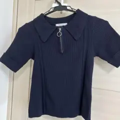 REDYAZEL ネイビー 半袖ニット