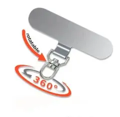 (新品)超薄型 ステンレス製 スマホストラップホルダー シルバー 360°回転式