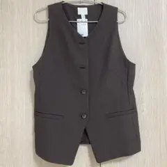 H&M ダークブラウン ベスト ジレ サイズ42 およそXL size