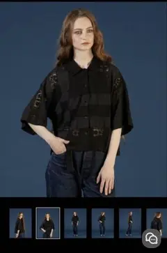 crinkle crinkle crinkle半袖シャツ black
