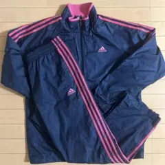 【美品】adidas Clima365 ジャージ上下セット ネイビー/ピンク