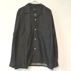 BEAMS+ 長袖 オープンカラーシャツ　開襟　ブラック
