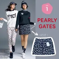 74 パーリーゲイツ 定価29,700円 ダイヤカットロゴスカート 紺 1 M