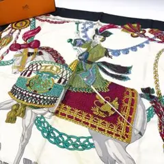 希少 HERMES カレ90 Le Timbalier ティンパニ奏者 シルク
