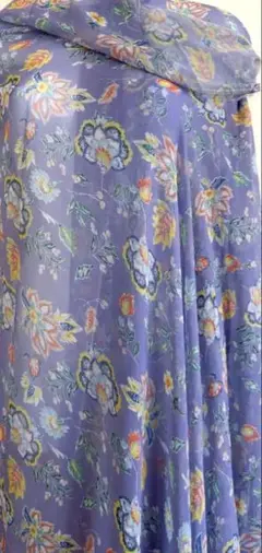 薄紫色 花柄 シフォン生地