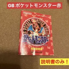ゲームボーイ　ポケットモンスター赤　取扱説明書のみ！　ポケモン　Nintendo