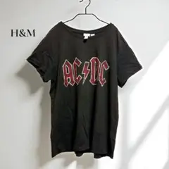 エイチアンドエム【L】Tシャツ 半袖 バンドロゴ カジュアル g269