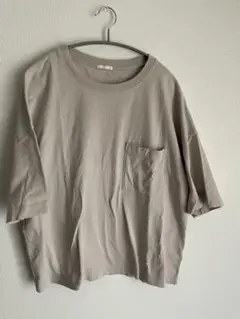 ポケット付き 半袖Tシャツ S グレージュに近い