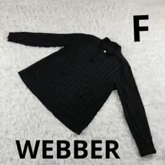 『WEBBER』　ブラウス　黒　ブラック　ストライプ　F　レディース