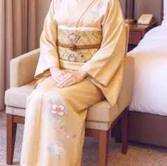 ❰6327❱ フルセット　付け下げ訪問着 金駒刺繍　袋帯　　付下げ　正絹　着物