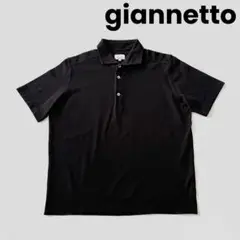 giannetto ジャンネット ワイドカラー コットン ストレッチ ポロシャツ