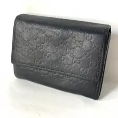 GUCCI グッチ コインケース 小銭入れ マイクロシマ ブラック レザー