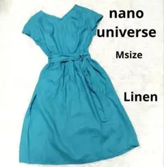 美品 nano universe ナノユニバース ワンピース リネン M 麻