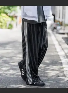 SIDEWAY STANCE ラインジャージ ワイド トラックパンツ