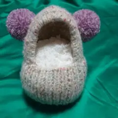 犬のニット帽 手編み ハンドメイド S~M