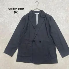 a1999＊Golden Bear テーラードジャケット　スミクロ系【M】綿・麻