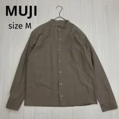 無印良品 MUJI 紳士 オックススタンドカラー シャツ オリーブ M